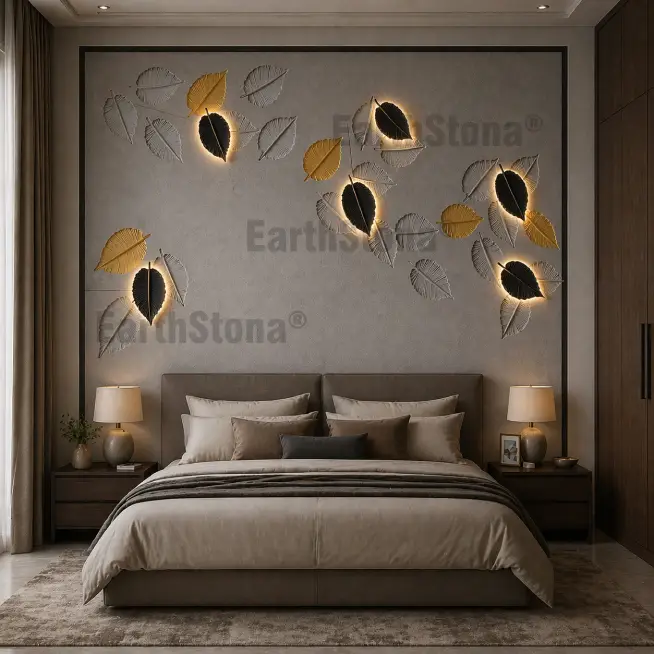 Luxury natural sandstone wall carving design for modern villa living room by EarthStona